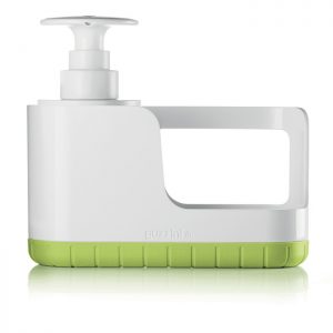 Organisateur d'évier avec distributeur de savon vert